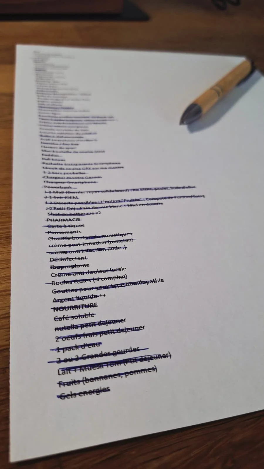 Faire une check list
